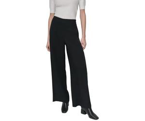 DKNY Pull On Wide Leg Twill Pant Pantalones, Negro, XL Mujeres