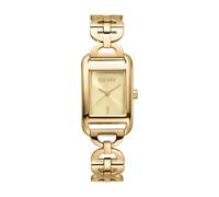 DKNY Reloj de Cuarzo Abierto Enlace Cuadrado Reloj Cuarzo 3 ATM, Dorado, uno Que es, Pulsera