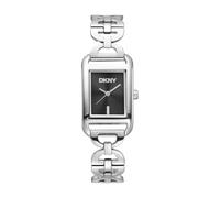 DKNY Reloj de Cuarzo Abierto Enlace Cuadrado Reloj Cuarzo 3 ATM, Plata, uno Que es, Pulsera