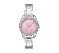 DKNY Reloj de Cuarzo Evening Watch Cuarzo 5 ATM, Plateado y Rosa, uno Que es, Pulsera