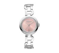 DKNY Reloj de cuarzo Open Link Watch Quartz 5 ATM, Plateado Rosa, uno que es, Pulsera