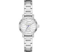 DKNY Reloj para mujer Soho, movimiento de cuarzo de tres manecillas, caja de aleación plateada de 28 mm con correa de acero, NY6646