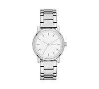DKNY Reloj para mujer Soho, movimiento de tres manecillas, caja de acero inoxidable plateado/acero de 34 mm con correa de acero inoxidable, NY2342