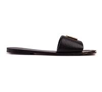 DKNY Sandalias planas para mujer, Negro, 39.5 EU