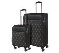 DKNY - Set de Maletas Semirrígidas Ligeras con Ruedas giratorias 360°- Juego de Maletas. Maletas de Viaje Blandas con candado de Combinacion., Negro
