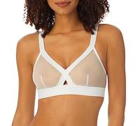 DKNY Sheers Wirefree Softcup Bralette Bra Sujetador sin Aros, Blanco (White Bj), Large para Mujer