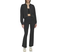 DKNY Snake Jaquard Full Zip Hoodie Sudadera con Capucha, Negro, M para Mujer