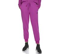 DKNY Sport Metallic Stripe Logo Fleece Sweatpant Pantalones Deportivos, Astor Salvaje, L para Mujer