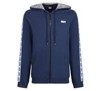 DKNY Sudadera con Capucha de Manga Larga Hombre en Azul Marino con Detalles en los Brazos con Logotipo Camisa, Navy, L