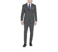 DKNY Suit Jacket Chaqueta de Traje de Negocios, Antracita Maciza, 50 Corto para Hombre