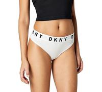 DKNY Tanga de tiro bajo de la colección Cozy Boyfriend para mujer, Blanco, S