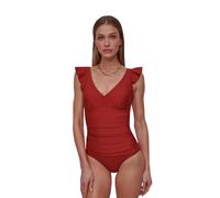 DKNY Traje de baño de una Pieza con Cuello Redondo para Mujer, Puesta del Sol, L