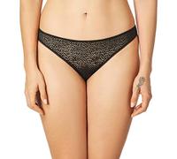 DKNY Women's Modern Lace Trim Thong, Black, Small