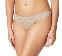 DKNY Women's Modern Lace Trim Thong, Champagne, Medium