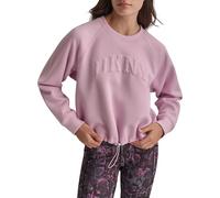 DKNY Varsity Puff Logo Crew Neck Suéter, Lavanda Rosa, M para Mujer