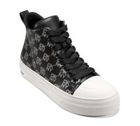 DKNY Yaser Logo Lace Up Mid Zapatillas para Mujer, Color Negro y níquel, Talla 42.5 EU