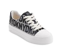 DKNY York Lace-up-Zapatillas Deportivas, Mujer, Negro Blanco, 39 EU