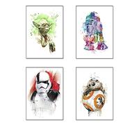 DKORARTE Set 4 láminasA4 Star Wars, La Guerra de las Galaxias, (29,7 x 21 cm)