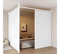 DKPLOE Cortinas Separadoras de Ambientes Sin Perforar Barra Separadora de Pared Opaca con Privacidad Altura Ajustable 210-310Cm Ancho 90-410Cm Se Extiende Vertical Y Horizontalmente