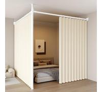 DKPLOE Cortinas Separadoras de Ambientes Sin Perforar Barra Separadora de Pared Opaca con Privacidad Altura Ajustable 210-310Cm Ancho 90-410Cm Se Extiende Vertical Y Horizontalmente