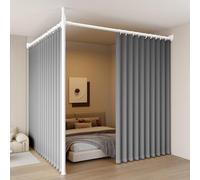 DKPLOE Cortinas Separadoras de Ambientes Sin Perforar Barra Separadora de Pared Opaca con Privacidad Altura Ajustable 210-310Cm Ancho 90-410Cm Se Extiende Vertical Y Horizontalmente