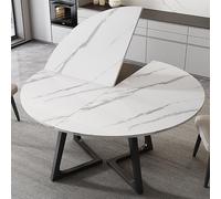 DKPLOE Tablero Redondo Madera Estructura Estable Plegable Y Fácil de Almacenar Tablero para Mesa Fuerte Capacidad de Carga Sin Patas Ahorra Espacio Adecuado para Reuniones Familiares(Blanco,180cm)