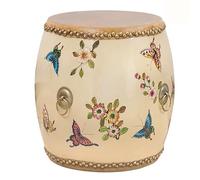 DKPLOE Taburete de JardíN Chino Taburete con Forma de Tambor Esmaltado Y Pintado A Mano Taburetes Decorativos de Estilo Chinoiserie Adecuados para Salones Balcones