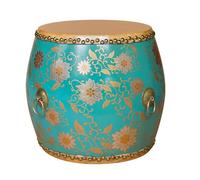 DKPLOE Taburete de Madera con Forma de Tambor Chino ReposapiéS CláSico Taburetes Decorativos para JardíN Taburete Esmaltado Y Pintado A Mano Adecuado para Salones Balcones Y Jardines