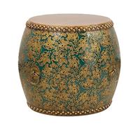 DKPLOE Taburete de Madera con Forma de Tambor Chino ReposapiéS CláSico Taburetes Decorativos para JardíN Taburete Esmaltado Y Pintado A Mano Adecuado para Salones Balcones Y Jardines