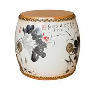 DKPLOE Taburete de Madera con Forma de Tambor Chino ReposapiéS CláSico Taburetes Decorativos para JardíN Taburete Esmaltado Y Pintado A Mano Adecuado para Salones Balcones Y Jardines