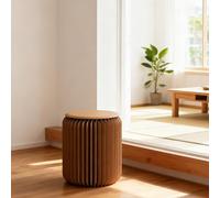 DKPLOE Taburete Plegable PortáTil Tipo AcordeóN Taburete Ligero Y Plegable. Gran Capacidad de Carga Ideal para Salas de Estar Estudios Oficinas Y CafeteríAs(Marrón/Café,30cm(11.8in))