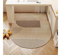 DKPLOE Tapete para Silla De Oficina De Pelo Largo Semicircular, Insonorizado, Recortable Y FáCil De Limpiar(Beige D,100x140cm)