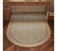 DKPLOE Tapete para Silla De Oficina De Pelo Largo Semicircular, Insonorizado, Recortable Y FáCil De Limpiar(Brown D,120x180cm)