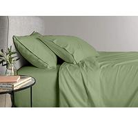 DKS BEDDING Sábanas de algodón egipcio 100% - Juego de sábanas de 600 hilos, 4 piezas, 100% algodón puro y cómodo, juegos de sábanas, ajuste fácil, transpirable y refrescante, Queen Moss
