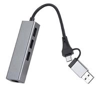 DKSooozs 1 cable USB-C a RJ45 sin controlador de aluminio de 3 puertos 3.0 HUB 2 en 1