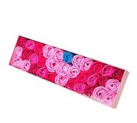 DKSooozs 33Pcs / Box Simulation Soap con Caja de Mujer Chica BañO JabóN DíA de San ValentíN CumpleañOs Regalos de Boda-Rosa