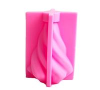 DKSooozs Molde de Vela de Cono Giratorio Vela de Aromaterapia de Rayas Onduladas Molde de Silicona DIY Moldes de Resina de Yeso Columnar Curvo (L)
