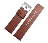 DKWOIS Compatible con correa de reloj de cuero Diesel DZ7332 DZ7314 DZ7311 DZ7332 Correa de reloj de pulsera for hombre Accesorios de correa de reloj 26MM 28MM 30MM 32M(Light brown steel,32mm)