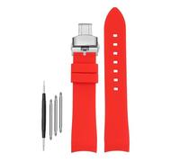 DKWOIS Compatible con G-UCCI GC Bee Red Green 1474 Correa de reloj de silicona YA1264033 Correa de reloj de goma for hombres y mujeres con boca de arco Pulsera de 20 mm y 22 mm(A-red-silver,20mm)