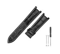 DKWOIS Compatible con Gucci Hombres Mujeres Guess Interfaz cóncava Cuero genuino Hebilla de mariposa de acero sólido Ya133309 Correa de reloj de piel de vaca de 2022 mm(Black white-No,20x11mm)