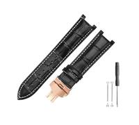 DKWOIS Compatible con Gucci Hombres Mujeres Guess Interfaz cóncava Cuero genuino Hebilla de mariposa de acero sólido Ya133309 Correa de reloj de piel de vaca de 2022 mm(Black white-RS-B1,22x13mm)