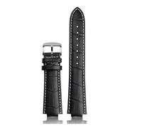 DKWOIS Compatible con la correa de reloj LV for Louis Vuitton Tambour Series Mouth 10 Correa de reloj de 12 mm for hombres y mujeres Q114k Q1121 Correa de reloj de cuero(Black white silverA,21.12mm)