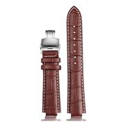DKWOIS Compatible con la correa de reloj LV for Louis Vuitton Tambour Series Mouth 10 Correa de reloj de 12 mm for hombres y mujeres Q114k Q1121 Correa de reloj de cuero(Brown white silverB,21.12mm)