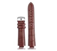 DKWOIS Compatible con la correa de reloj LV for Louis Vuitton Tambour Series Mouth 10 Correa de reloj de 12 mm for hombres y mujeres Q114k Q1121 Correa de reloj de cuero(Brown white silverA,18.10mm)