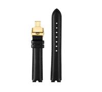 DKWOIS Compatible con Versace Medusa VECQ00418 VECQ00218 VECQ00118 Correa de reloj de cuero genuino. Correa de reloj de cuero de vaca suave. Rojo, blanco y azul.(Black gold B)