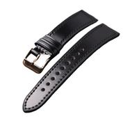 DKWOIS Correa de cuero de cadera de caballo hecha a mano, correa de cuero genuino de alta calidad negra 18 19 20 21 22 MM, estilo vintage, pulsera for hombre, Premiu(Rose Gold Buckle,20mm)