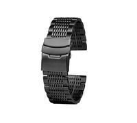 DKWOIS Correa de metal de acero inoxidable negra Compatible con Huawei Watch GT 4 3 Pro 2 Correas de reloj for hombre de 46 mm Correa de 20 mm y 22 mm de ancho Compatible con Casio(F-Black,22mm)