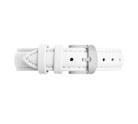 DKWOIS Correa de piel de vaca for mujer de 14 mm compatible con el nuevo reloj Garmin Lily2 Correa de cuero Pulsera Lily 2 Reloj inteligente Correa de cuero de liberación rápida(White steel)