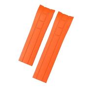 DKWOIS Correa de reloj con extremo curvo de 22 mm y 23 mm compatible con Mido M005430A M005614A, correa de goma for Citizen Blue Angel, correa de silicona(Orange no buckle,23mm)