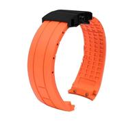 DKWOIS Correa de reloj con extremo curvo de 22 mm y 23 mm compatible con Mido M005430A M005614A, correa de goma for Citizen Blue Angel, correa de silicona(Orange black buck,23mm)
